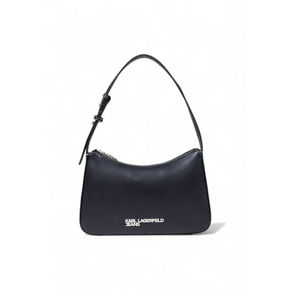 Karl Lagerfeld Black Faux Leather Handbag