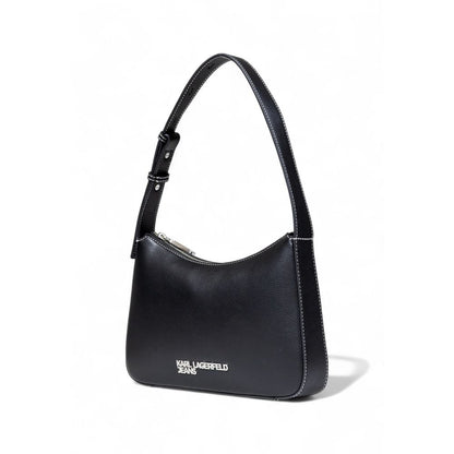 Karl Lagerfeld Black Faux Leather Handbag