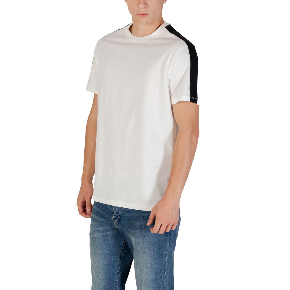 Armani Exchange T-shirt en coton crème Confort frais