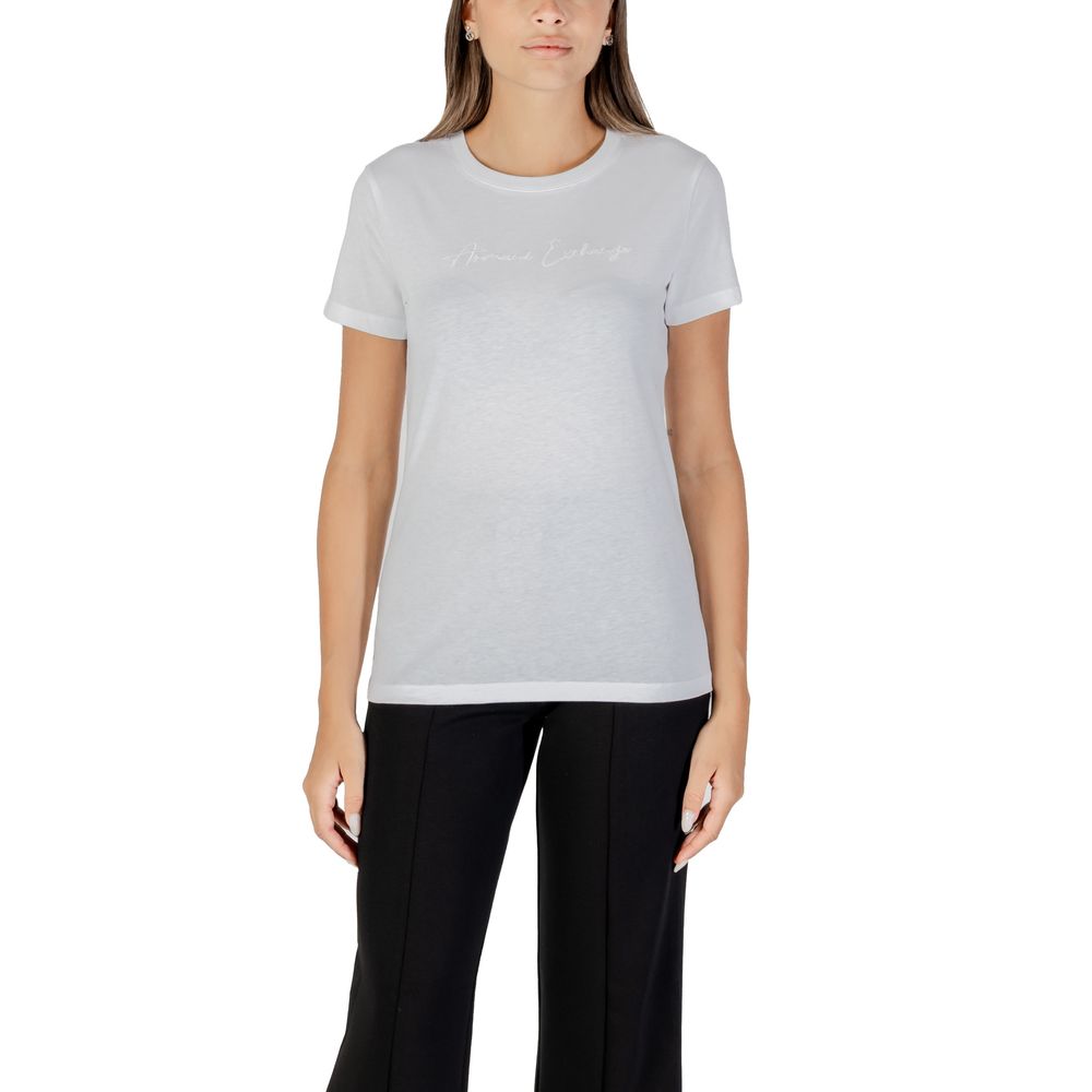 Armani Exchange Women's White Cotton T-Shirt