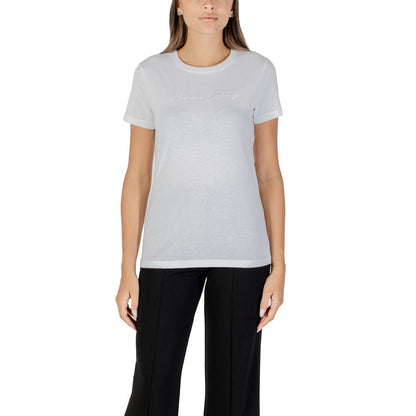 Armani Exchange Women's White Cotton T-Shirt