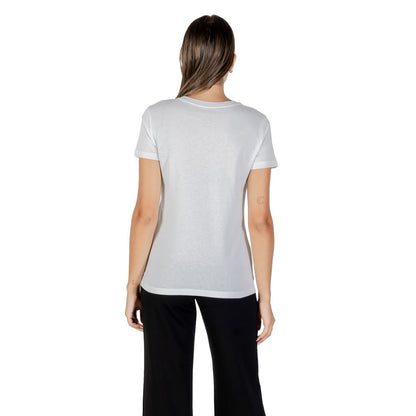 Armani Exchange Women's White Cotton T-Shirt