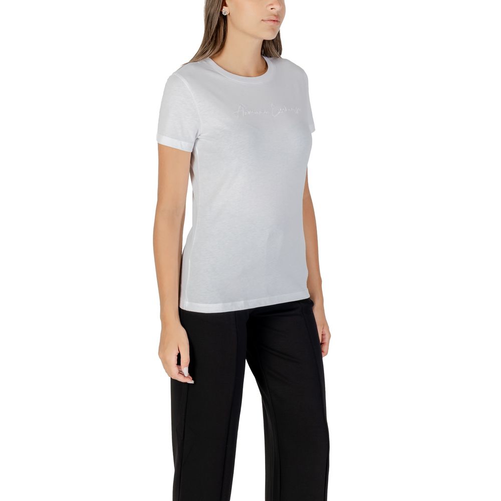 Armani Exchange Women's White Cotton T-Shirt