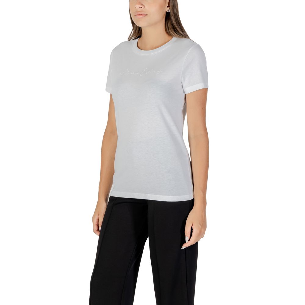 Armani Exchange Women's White Cotton T-Shirt