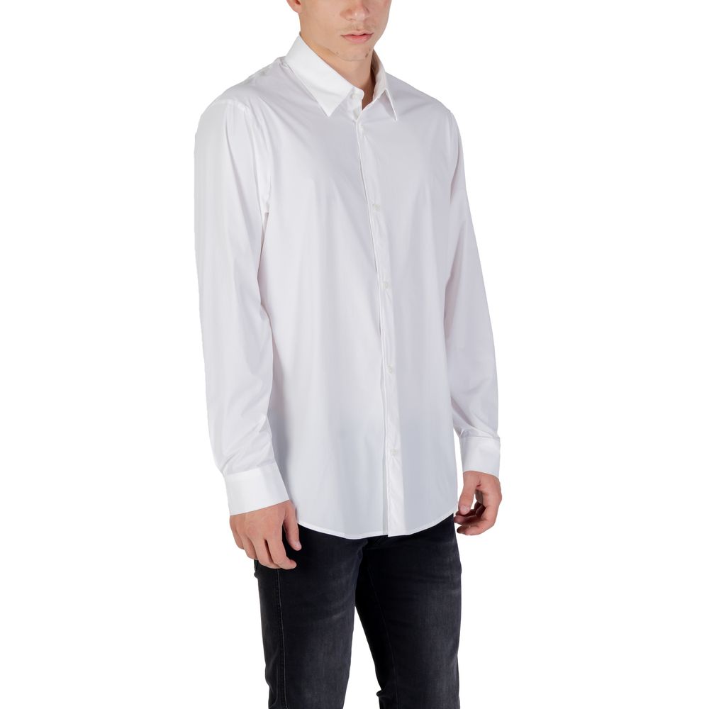 Camisa De Vestir Armani Exchange En Crema Con Elastano Regular