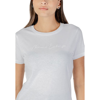 Armani Exchange Women's White Cotton T-Shirt