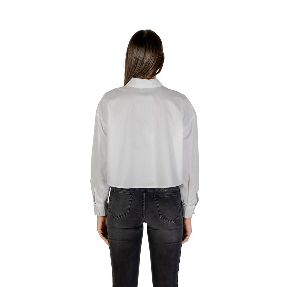 Armani Exchange Women's Long Sleeve Cotton Blouse White