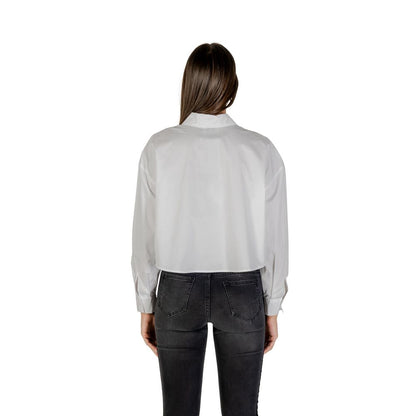 Armani Exchange Women's Long Sleeve Cotton Blouse White