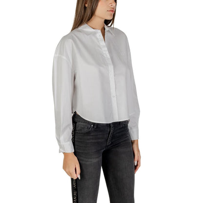 Armani Exchange Women's Long Sleeve Cotton Blouse White