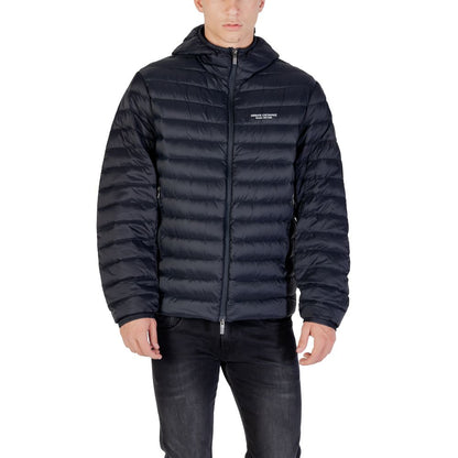 Armani Exchange Shell Jacket Blue Polyamide With Thermal Insulation