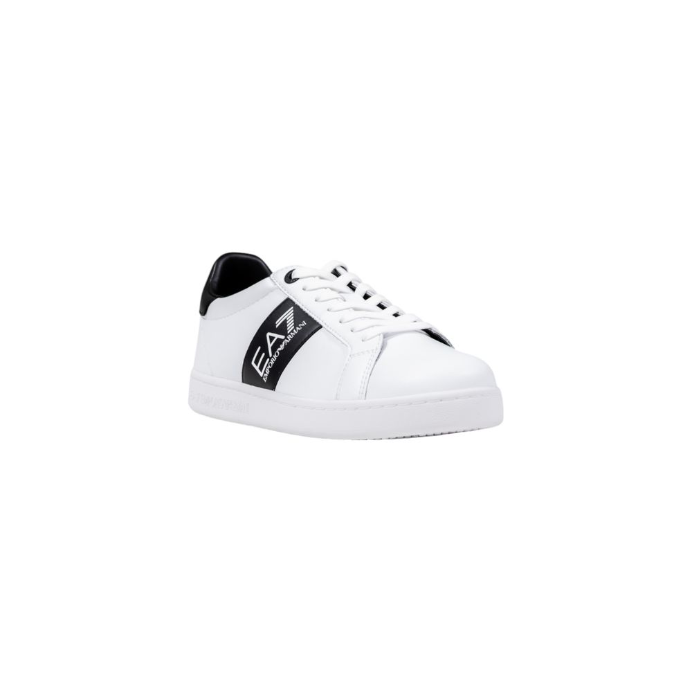 EA7 Emporio Armani Zapatillas Bajas De Cuero Blanco Y Negro 7X000332