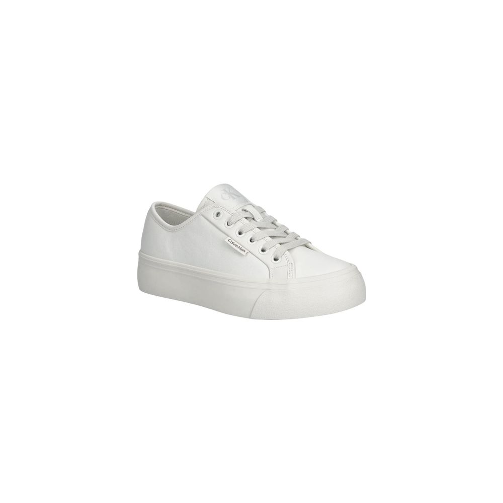 Calvin Klein Jeans Zapatillas De Piel Blanca - Minimalistas