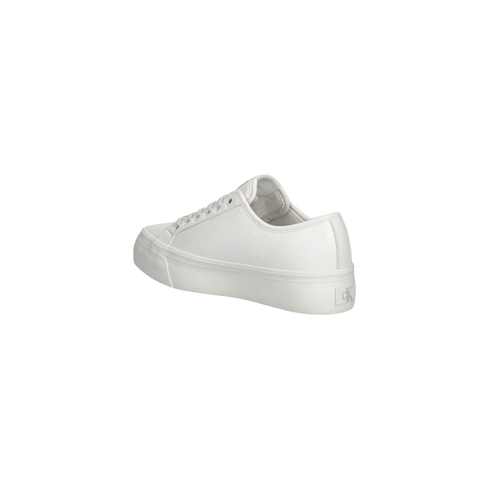 Calvin Klein Jeans Zapatillas De Piel Blanca - Minimalistas