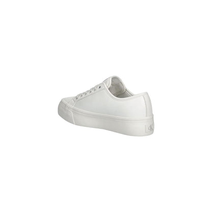 Calvin Klein Jeans Zapatillas De Piel Blanca - Minimalistas