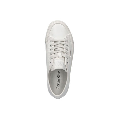 Calvin Klein Jeans Zapatillas De Piel Blanca - Minimalistas