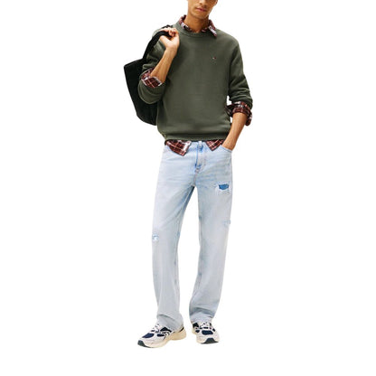 Tommy Hilfiger Jeans Sweat-shirt Vert Coton Biologique