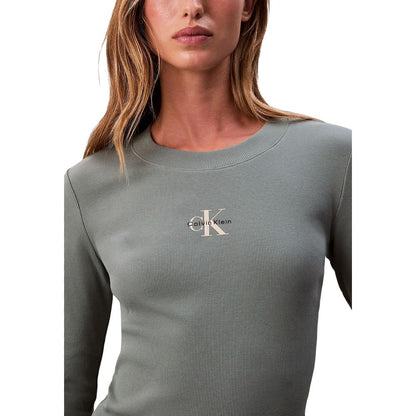 Camiseta De Manga Larga De Algodón Bicolor Calvin Klein Jeans