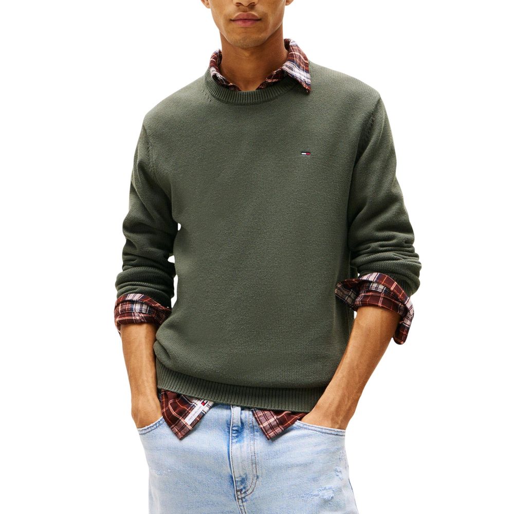 Tommy Hilfiger Jeans Sweat-shirt Vert Coton Biologique