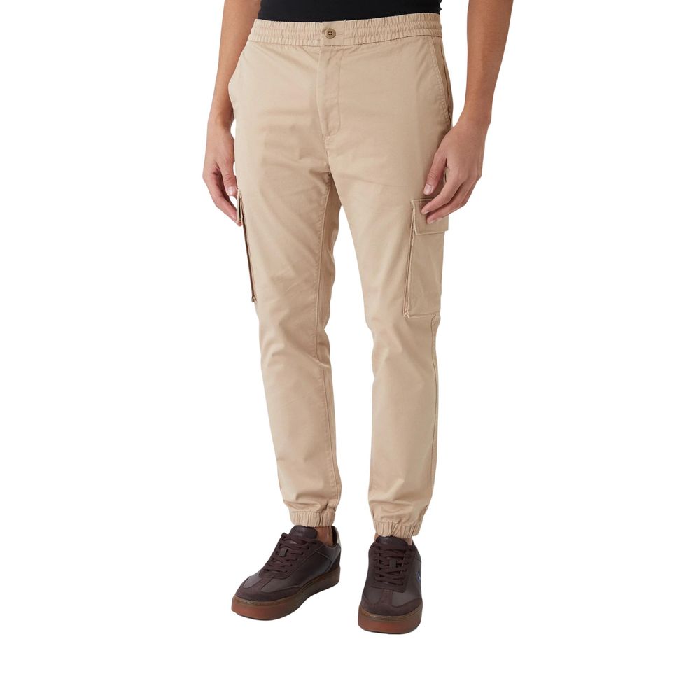 Calvin Klein Jeans Beige Cotton Skinny Fit Cargo Pants