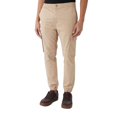 Calvin Klein Jeans Beige Cotton Skinny Fit Cargo Pants