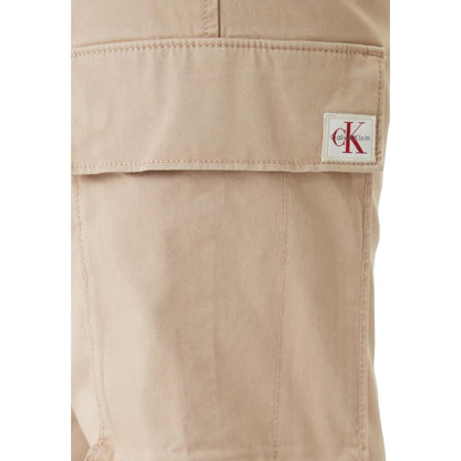 Calvin Klein Jeans Beige Cotton Skinny Fit Cargo Pants