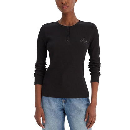 Camiseta Manga Larga Calvin Klein Jeans De Algodón Negra