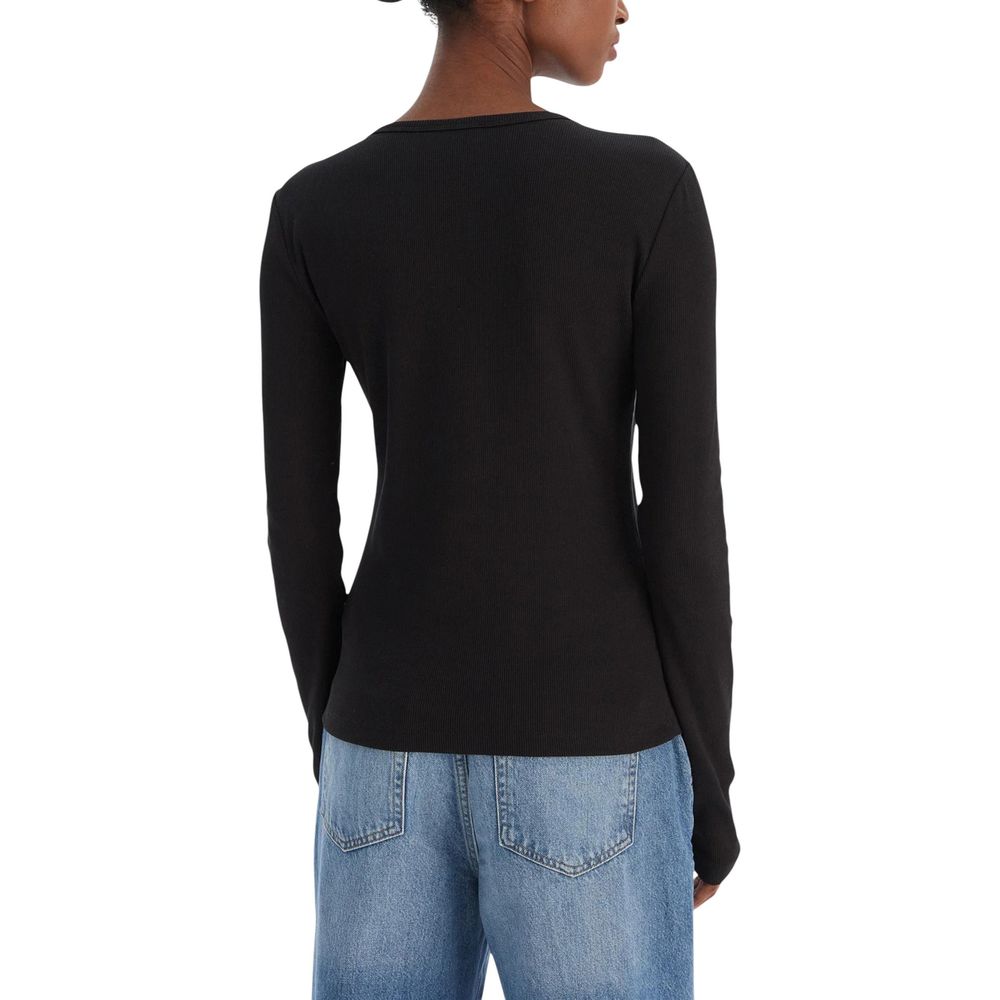 Camiseta Manga Larga Calvin Klein Jeans De Algodón Negra