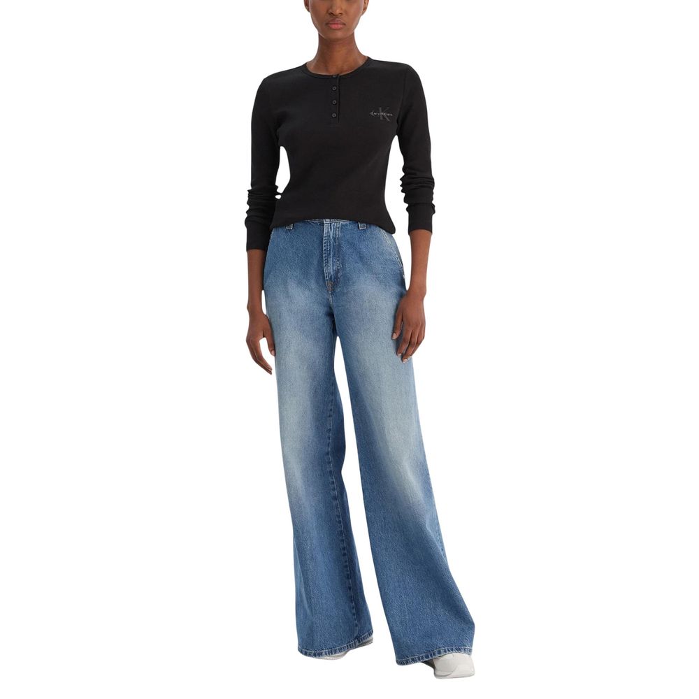 Camiseta Manga Larga Calvin Klein Jeans De Algodón Negra