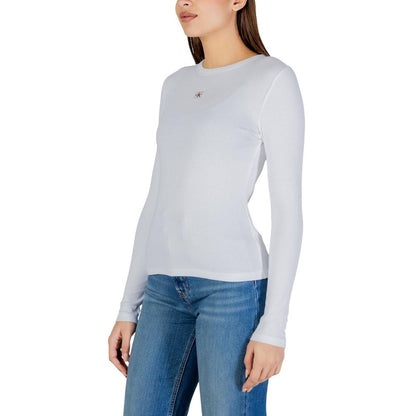 Calvin Klein Jeans White Cotton Long-Sleeve T-Shirt