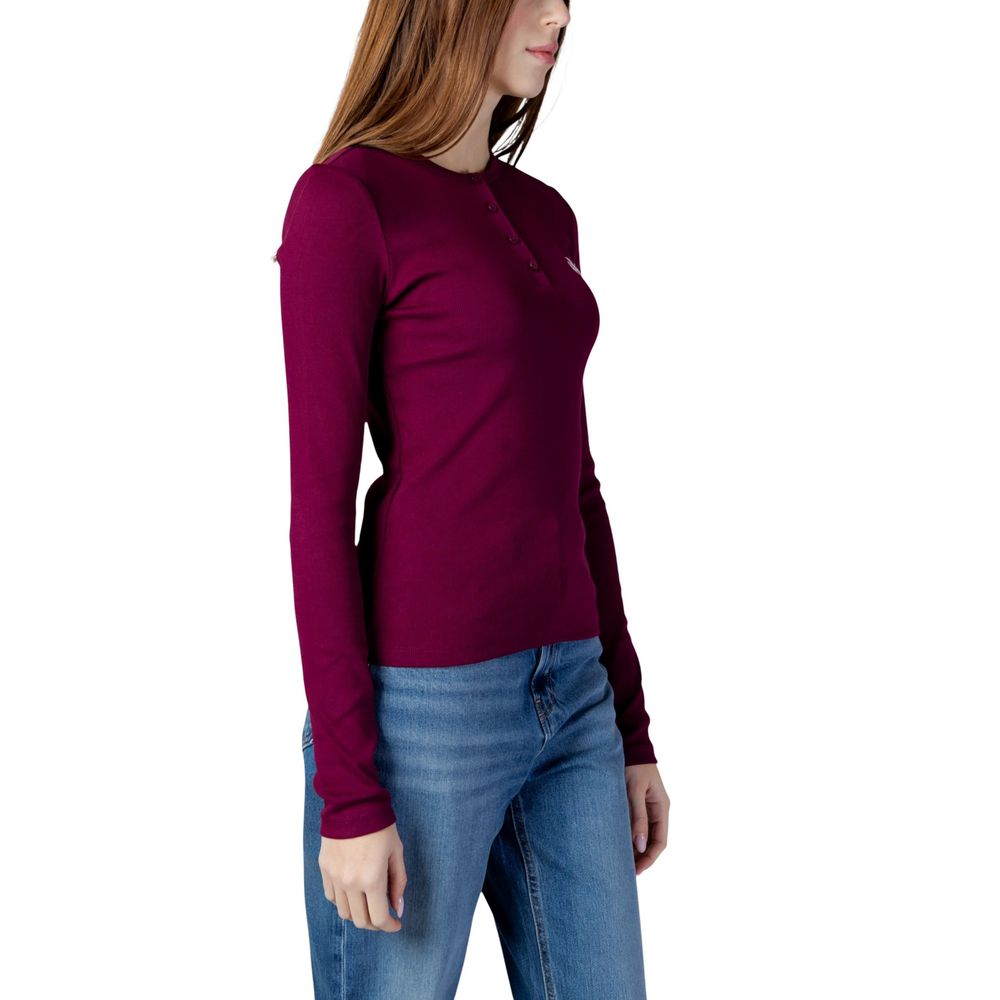 Calvin Klein Jeans Burgundy Cotton Long Sleeve T-Shirt