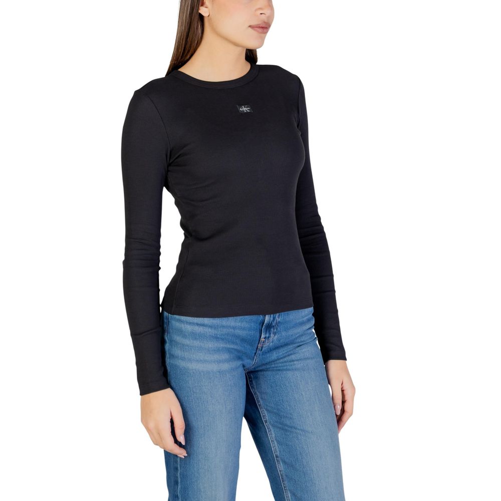 Calvin Klein Jeans Black Cotton Long-Sleeve T-Shirt