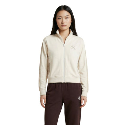 Beige Cotton Calvin Klein Jeans Clean Finish Sweatshirt