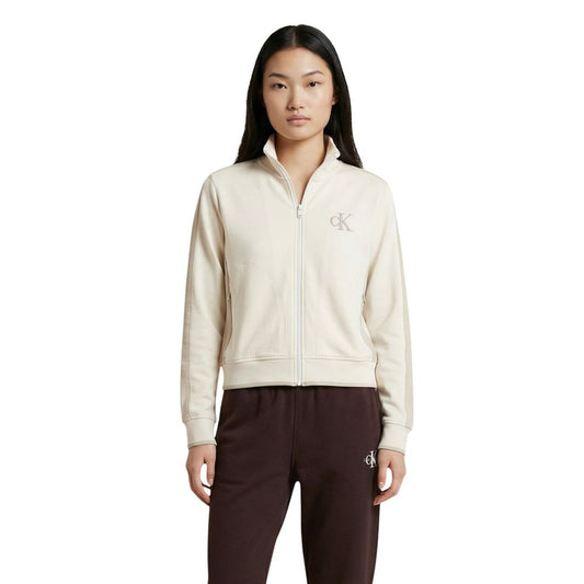 Sudadera Beige Algodón Calvin Klein Jeans Acabado Limpio