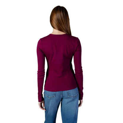 Calvin Klein Jeans Burgundy Cotton Long Sleeve T-Shirt