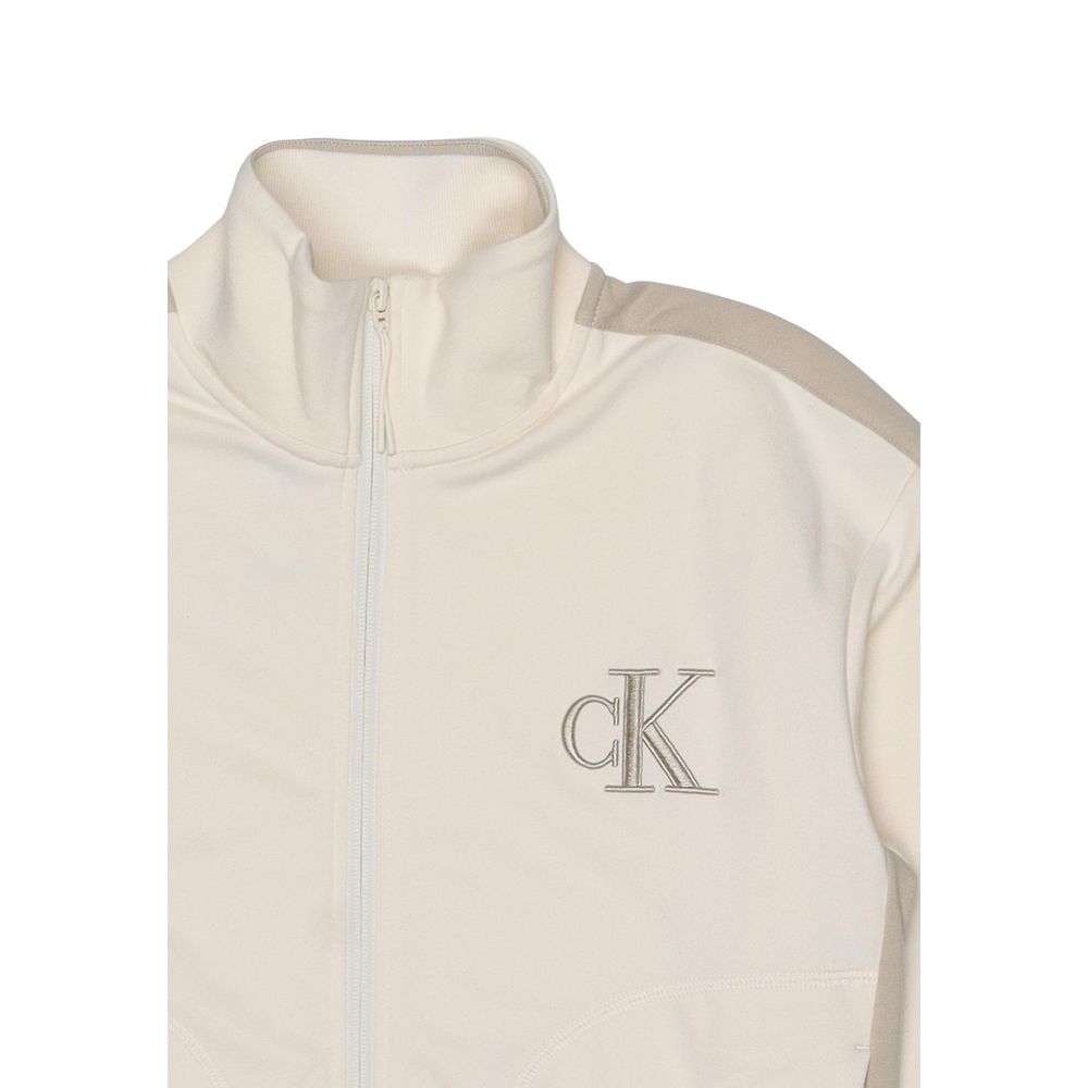Beige Cotton Calvin Klein Jeans Clean Finish Sweatshirt