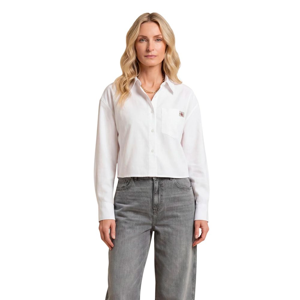Chemisier Calvin Klein Jeans en coton blanc Modèle LV047F148G