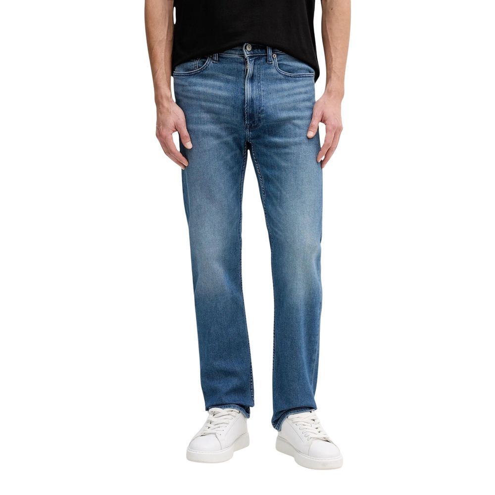 Calvin Klein Jeans Men's Blue Relaxed Fit Cotton Jeans