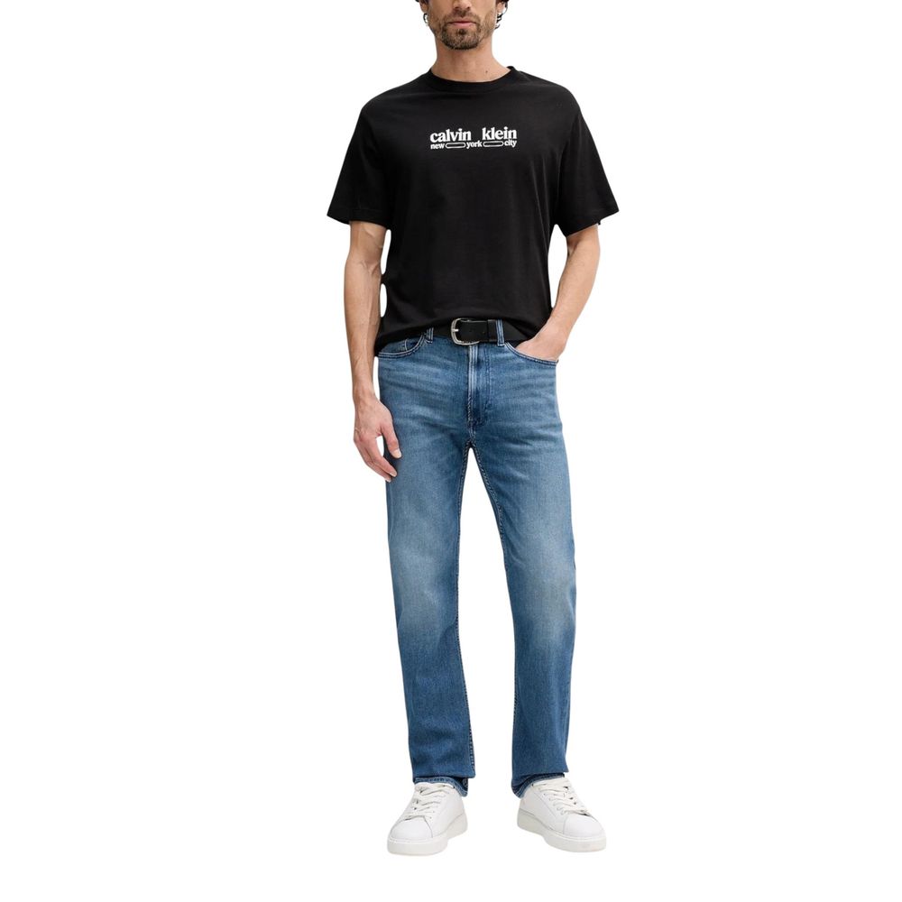 Calvin Klein Jeans Men's Blue Relaxed Fit Cotton Jeans