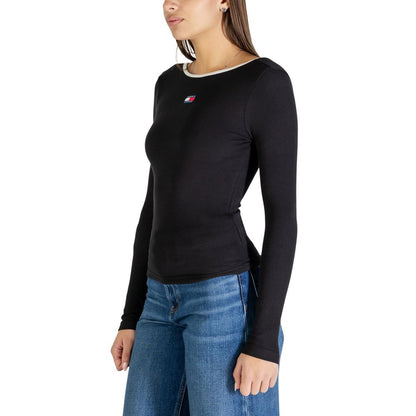 Tommy Hilfiger Jeans Camiseta Manga Larga Negra De Algodón Reciclado