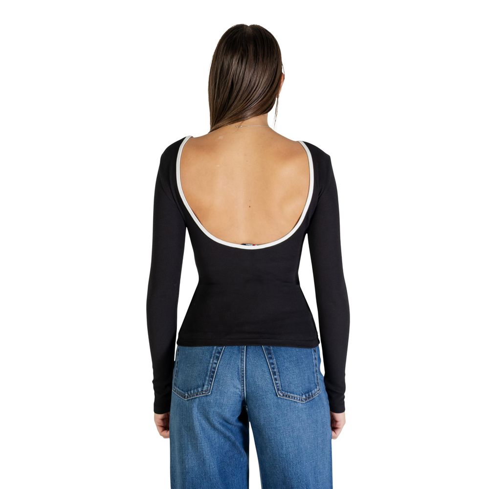 Tommy Hilfiger Jeans Camiseta Manga Larga Negra De Algodón Reciclado
