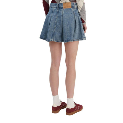 Mini-jupe en coton recyclé bleu Tommy Hilfiger Jeans