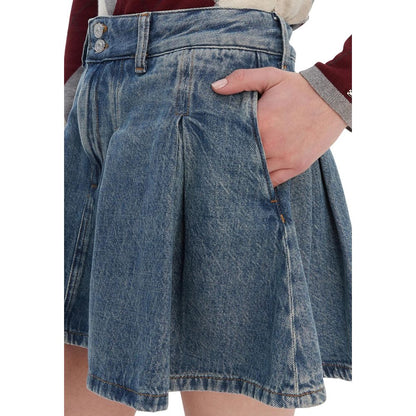 Mini-jupe en coton recyclé bleu Tommy Hilfiger Jeans