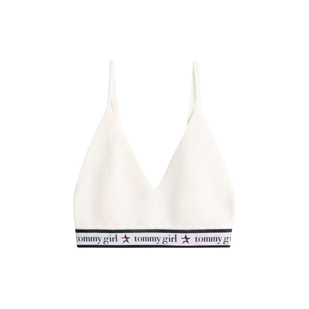 Tommy Hilfiger Jeans - Top De Lana Y Punto Acanalado En Crema