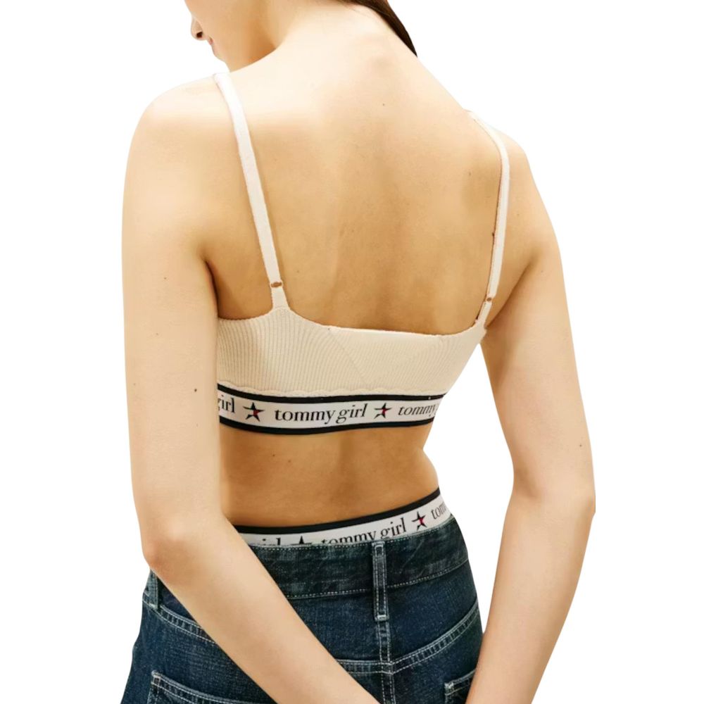 Tommy Hilfiger Jeans - Top De Lana Y Punto Acanalado En Crema