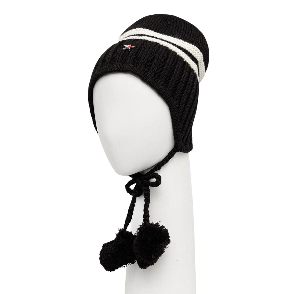 Tommy Hilfiger Jeans Black and White Recycled Wool Baseball Cap