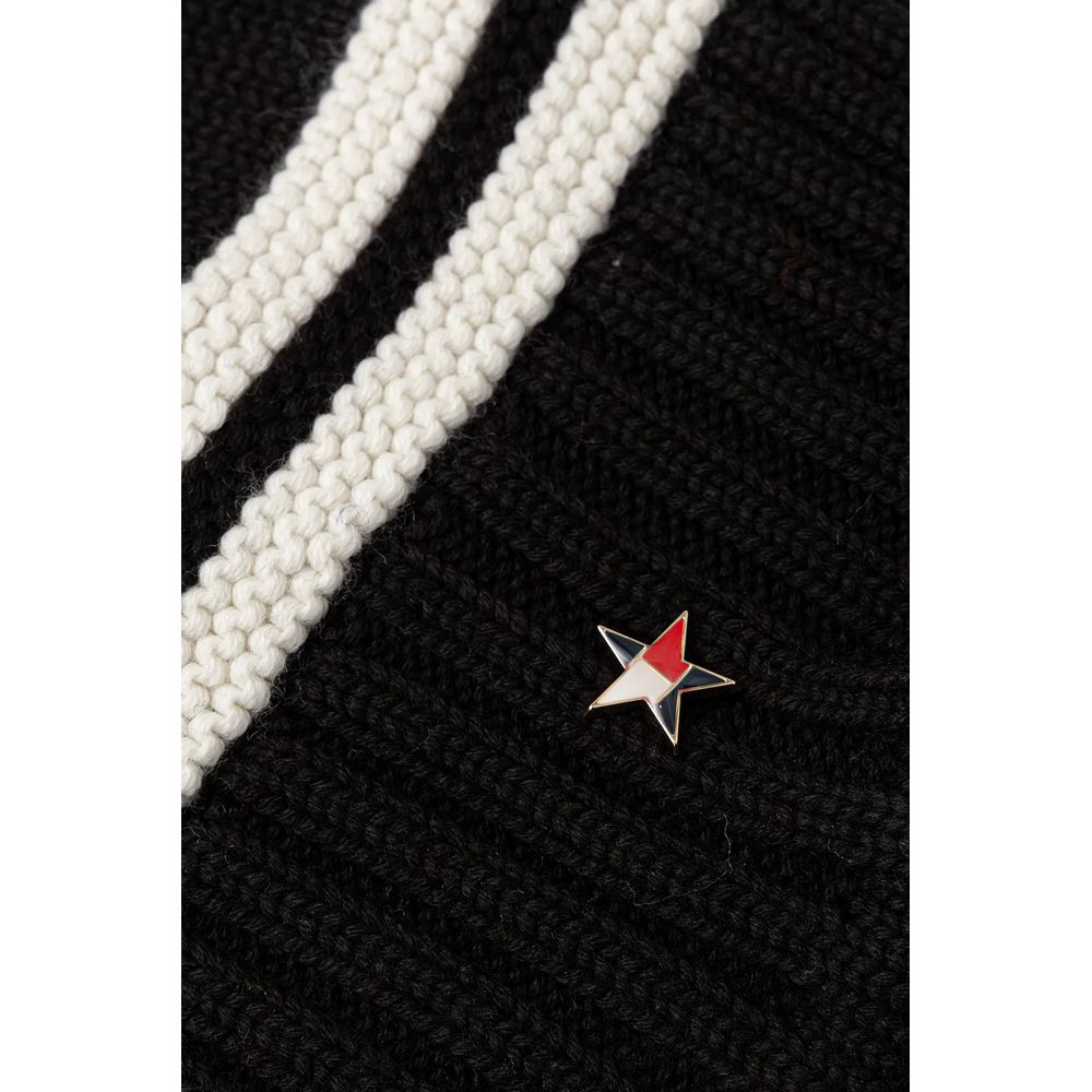 Tommy Hilfiger Jeans Black and White Recycled Wool Baseball Cap
