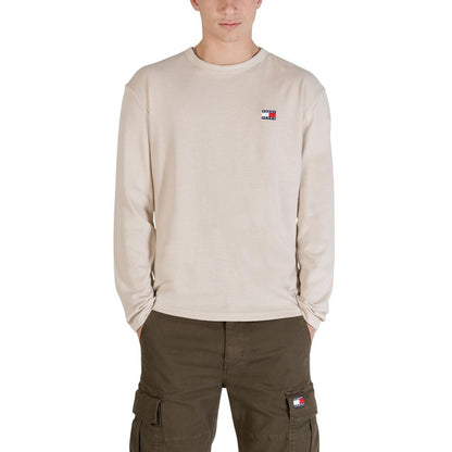 Tommy Hilfiger Jeans Recycled Cotton Long Sleeve T-Shirt Beige