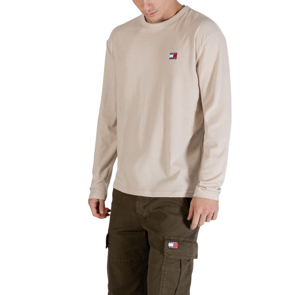 Tommy Hilfiger Jeans Recycled Cotton Long Sleeve T-Shirt Beige