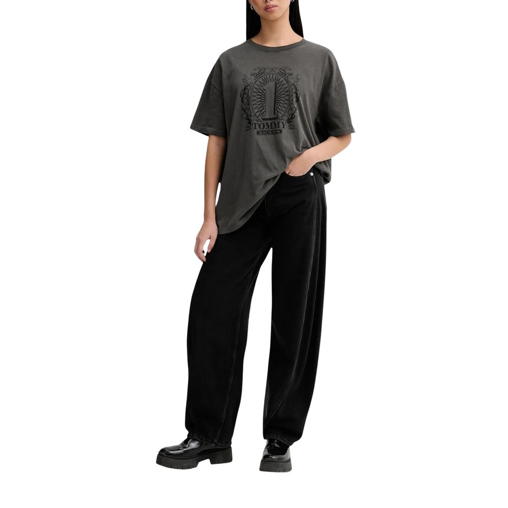 Jean Tommy Hilfiger en Coton Recyclé Coupe Bootcut Noir
