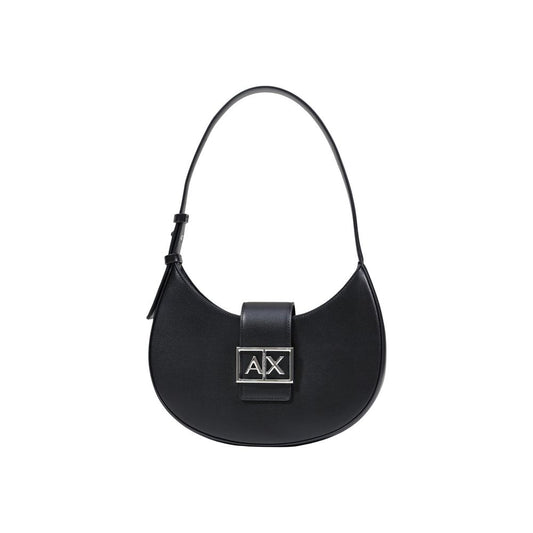 Armani Exchange Bolso De Hombro Poliéster Negro Cierre Solapa
